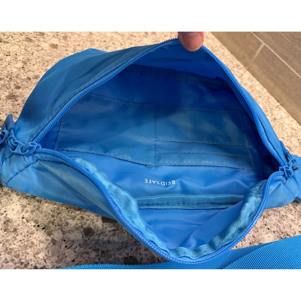 Azure Blue "The Foldie" NWT RFID Anti-Theft Travel Fanny Pack/Crossbody 3L Bag - Picture 6 of 7